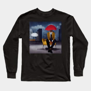 Man in a Suit Under Umbrella Long Sleeve T-Shirt